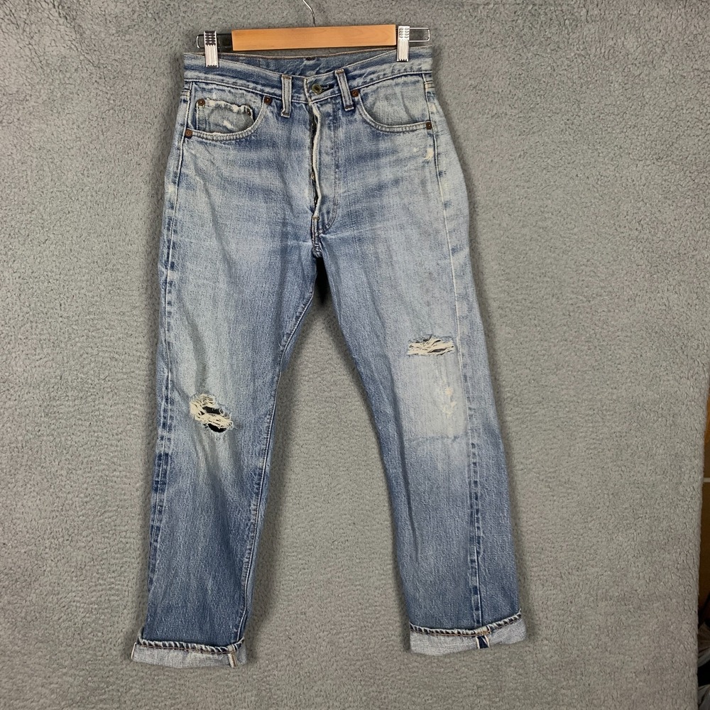 Vintage 80s Levis Selvedge Redline 501 Jeans Mens 30x32‎ (Actual 27x30) RARE